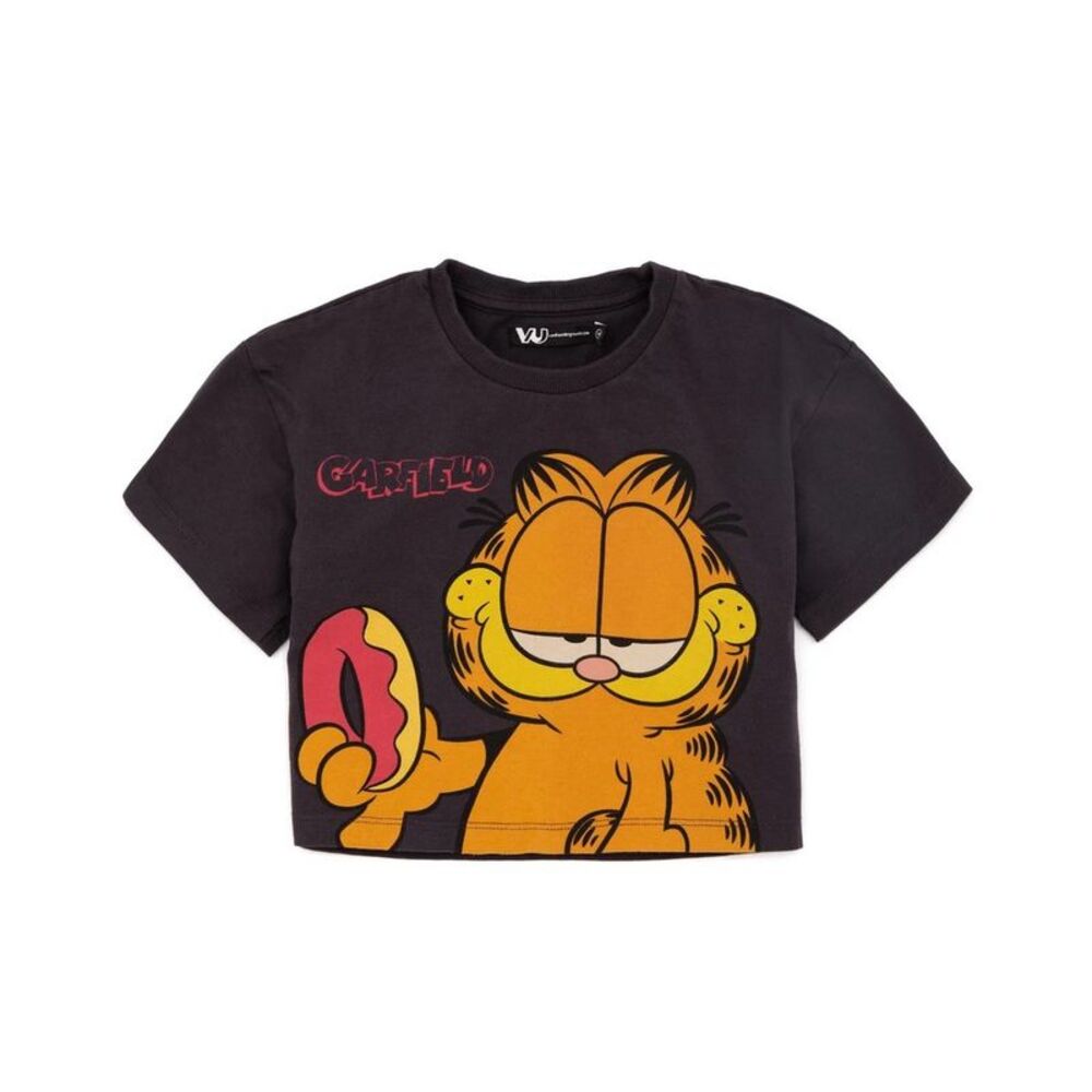 Garfield Girls Crop T-Shirt / Black/Orange